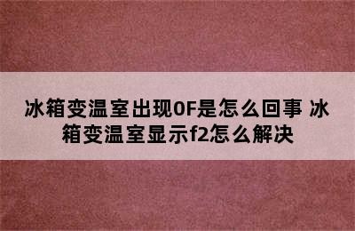 冰箱变温室出现0F是怎么回事 冰箱变温室显示f2怎么解决